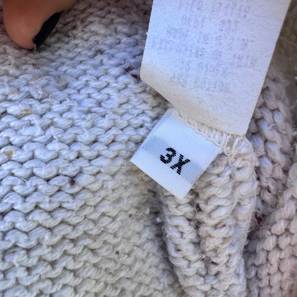 Vintage Off-White Mock Neck Sweater Womens 3X Cotton Blend Knit Made In USA Rust - Picture 3 of 9
